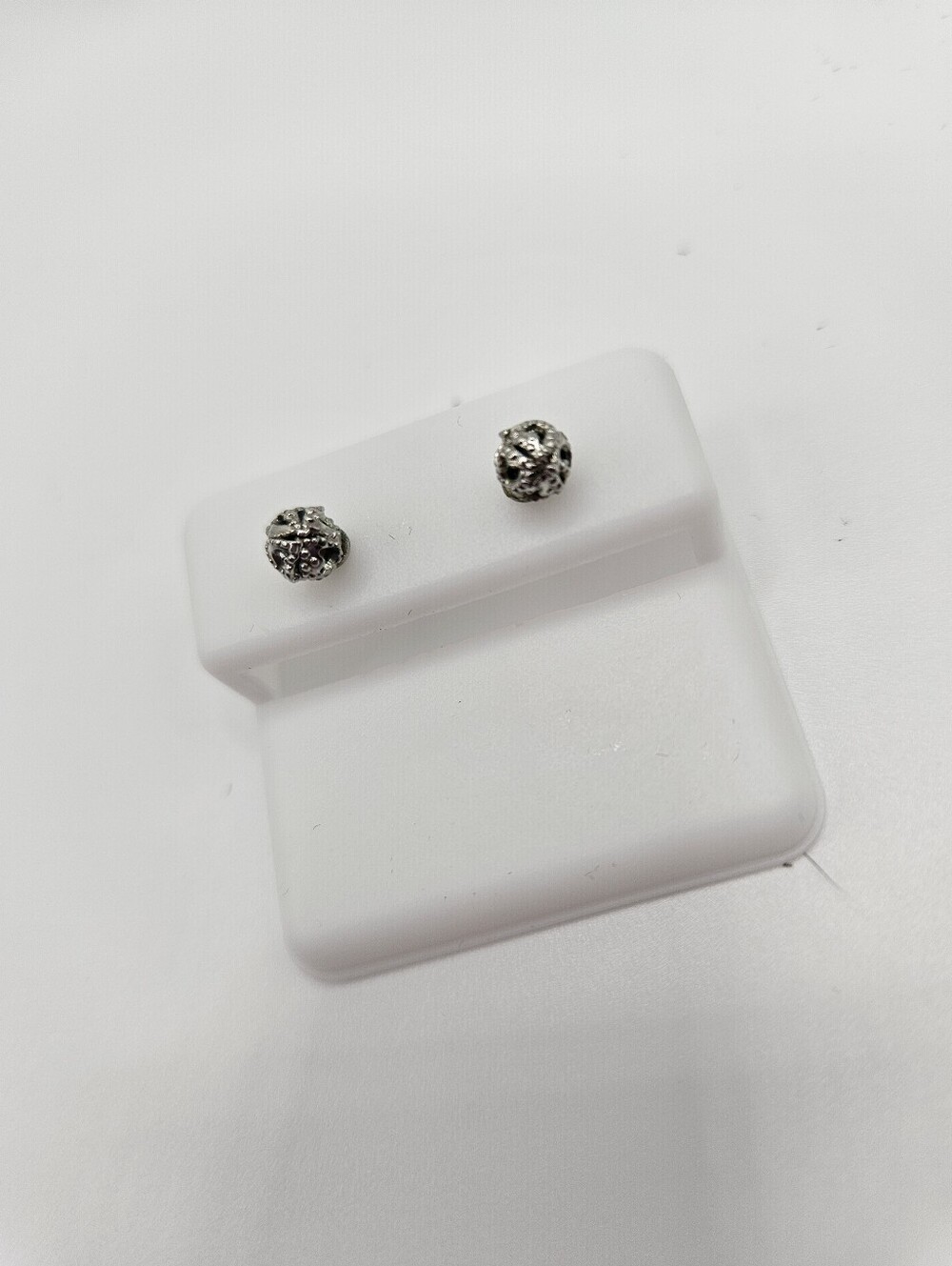 Sterling Silver Filigree Ball Stud Earrings - Silver